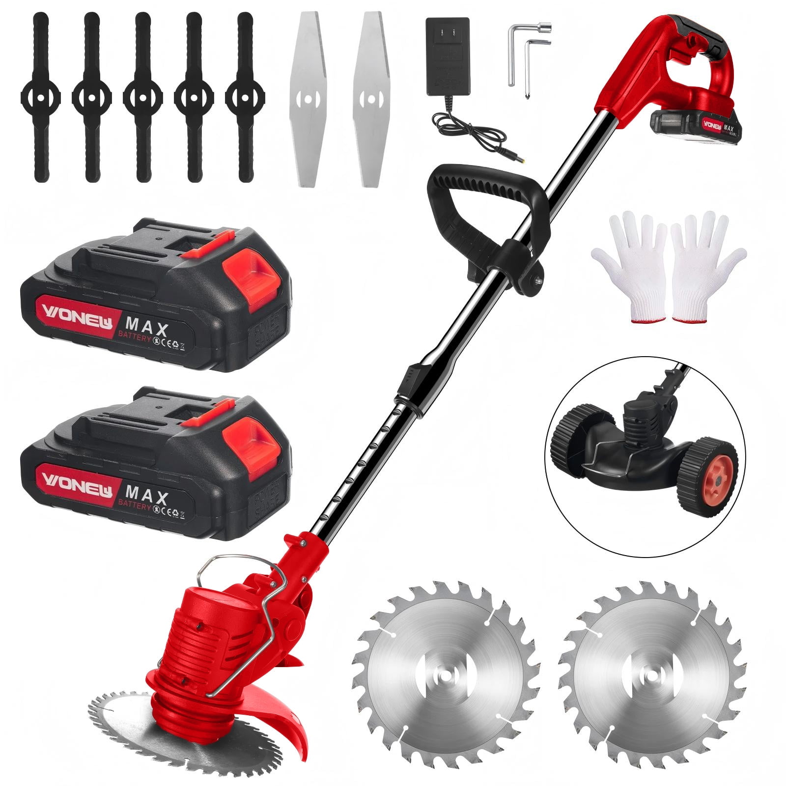 ZLieatmp String Trimmers, 24V Cordless Electric Weed Wacker, Cord Lock Lawns Trimmers