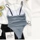 thumbnail image 5 of Bañador de playa de una pieza con lazo cruzado en la espalda de color liso para mujer Fridja  nalpqowj20218, 5 of 8
