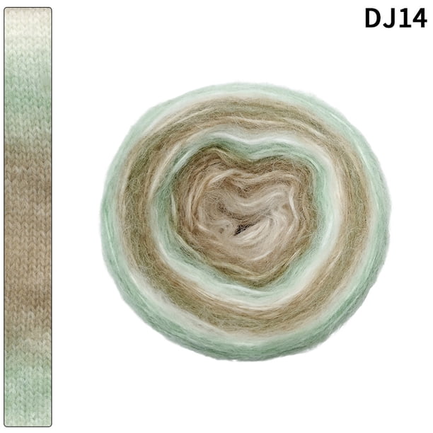 Xiao Hua Hilo de 200 g, hilo acrílico al 58 % para crochet, kit de crochet con cambio de color suave, hilo grande, J