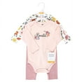 thumbnail image 2 of Hudson Baby Infant Girl Cotton Bodysuit and Pant Set, Bonita Long Sleeve, Preemie, 2 of 5
