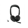 thumbnail image 1 of Jabra Evolve2 65 Flex UC Stereo - Casque - Supra-Auriculaire - Bluetooth - Sans Fil - Réduction active du Bruit - USB-A via Adaptateur Bluetooth - Noir - avec Pavé de Recharge Sans Fil - Optimisé pour UC, 1 of 11
