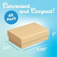 thumbnail image 3 of Prestige & Fancy Luxury Kraft Jewelry Boxes, Cotton-Filled Cardboard Gift Boxes with Lids for Bracelets, Necklaces, and Small Accessories, 3.05 x 2.10 x 1 in, 48-Pack, 3 of 9