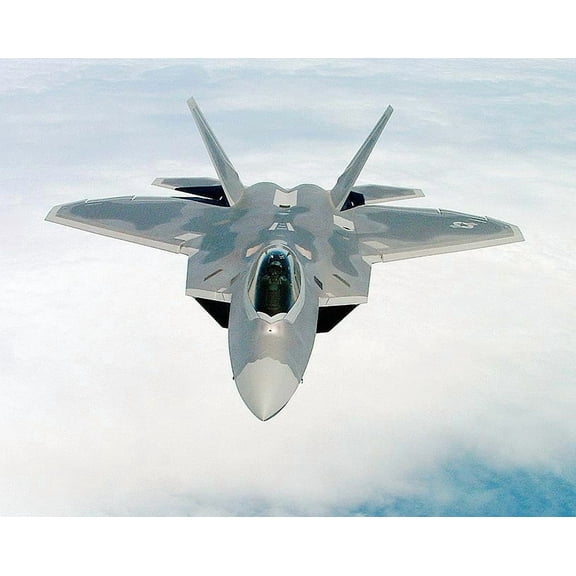 F-22 Raptor Aircraft in Flight Air Force - 12x18 Inch Laminated Aviation Poster - Stunning Detail and Bold Colors
