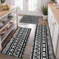thumbnail image 2 of Black Geometric Diamond Triangle Pattern Kitchen Rugs Sets Of 3,Kitchen Runner Rugs Non Skid Washable,Decorative Kitchen Floor Mats for Kitchen,Sink,Laundry,17"x30"+ 17"x47" + 17"x59", 2 of 6