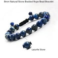 thumbnail image 2 of Z ZACHÉ Natural Stone Braided Rope Bracelet, 8mm Lapis Lazuli Beaded Bracelet for Men, 2 of 6
