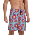 thumbnail image 2 of Wukai Daisies Flowers Men’s Short Pajama Pants With Pockets Soft Sleep Pj Shorts for Men-Small, 2 of 6