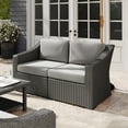 thumbnail image 6 of Martha Stewart Indoor-Outdoor Modular Patio Loveseat in Gray Rattan Wicker with Gray All-Weather Cushions, 6 of 12