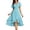 Sky Blue, variant on Uobin Women's Summer Chiffon Dress V Neck Ruched Short Sleeves Elegant Casual Party Dress for Outdoor Events And Daily Wear