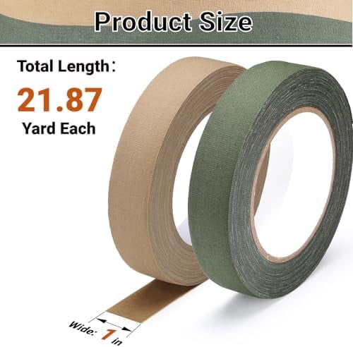Goon Tape, 2 Roll 1 in x 21.8 yd Green/Black/Tan Strong Adhesive Camouflage Stealth Silencing Strips Camo Duct Wrap Tape Grip Stretch Bandage for Outdoor Sports Hunting Camping Protective