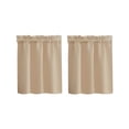 thumbnail image 1 of Short Curtain for Kitchen, Cafe Window Treatment, Rod Pocket Small Curtain for Bathroom Rv Cabin, Light Filtering Decorative Panel Set of 2, Cuxi 2X Short Curtains Khaki, 1 of 3