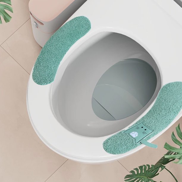 Ganfancp Adhesivo de Punto para El Inodoro Almohadilla Impermeable para El Asiento Del Inodoro Lazo para Calidez Higiene Sin Adsorción Tacto Flexible Lavado Repetido para Inhibir El Deslizamiento Reb