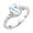 Aquamarine, variant on Rings for Women Sterling Silver Classic Style Birthstone Ring 7X5MM Oval Gemstone & Diamonds March Aquamarine Jewelry for Women Size 5