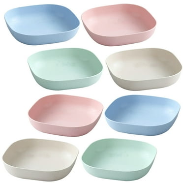 8pcs Plates Set Lightweight Plates Unbreakable Dishes Bowls Sets Snack Dessert Fruit Dishes