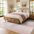 thumbnail image 2 of RUG ROBOT 6'x9' Abstract Area Rugs for Living Room, Non Slip Washable Rugs for Bedroom, Dining Room, Boho Mid Century Modern Colored Indoor Abstract Rainbow Carpet, Pink, 2 of 10