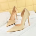 thumbnail image 5 of Nuevos tacones de punta puntiaguda para mujer Banquet Slim Ultra, elegantes y de lujo para mujer, tacones con relieve para novia, de satén, para bodas, clásicos, 5 of 5