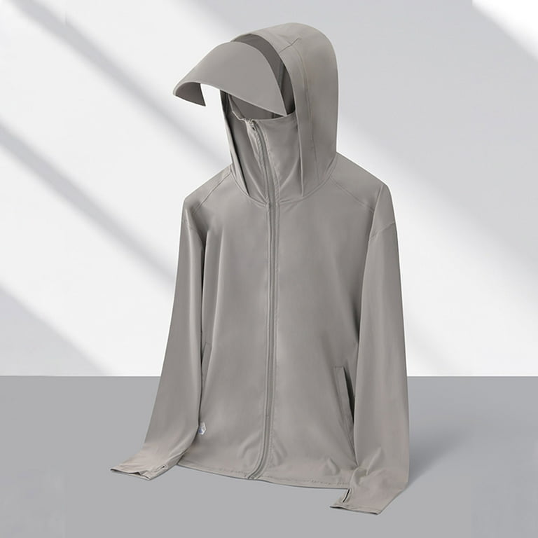 SSAAVKUY The Sun Protection Hoodie Jacket Built In Mask A Large Brimmed Hat Providing Excellent Designed for Outdoor Activities Such as Fishing Hiking Gardening Dark Gray 10 Walmart
