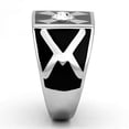 thumbnail image 3 of Anillo Color Plata Para Hombres de Acero Inoxidable Diamante El Tesoro, 3 of 4