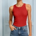 thumbnail image 6 of NIEWTR Womens Tank Tops Summer Sleeveless U Neck Ribbed Knit Basic Slim Going out Cami Tee Shirts(Z1-Red,M), 6 of 7