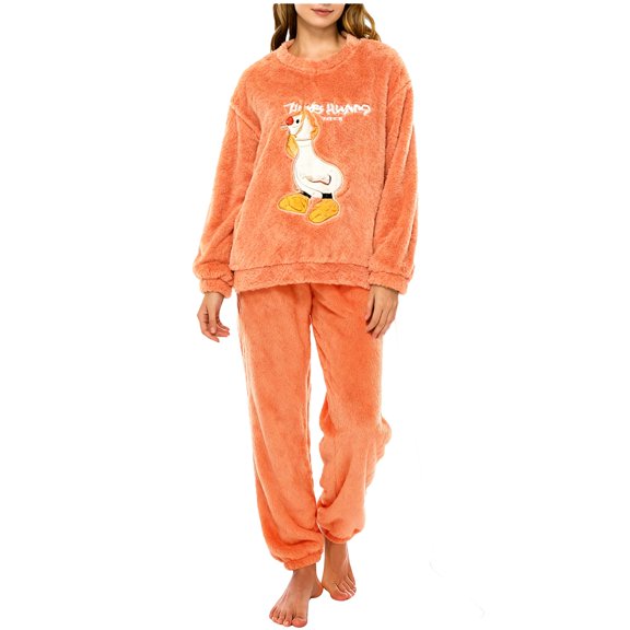Pajamas for Women Set Women's Winter Coral Fleece Pajama Set Thickened Flannel Fabric for Maximum Warmth Soft Cozy Loungewear & Sleepwear for Cold Nights