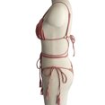 thumbnail image 4 of Traje de baño dividido para mujer Moda Chinlon Solid Beach Party Bikini (M Púrpura), 4 of 8