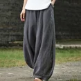 thumbnail image 2 of Loose-Fitting Designer Harem Wide Leg Bloomers Harem Pants Cotton Trousers Balloon, 2 of 6