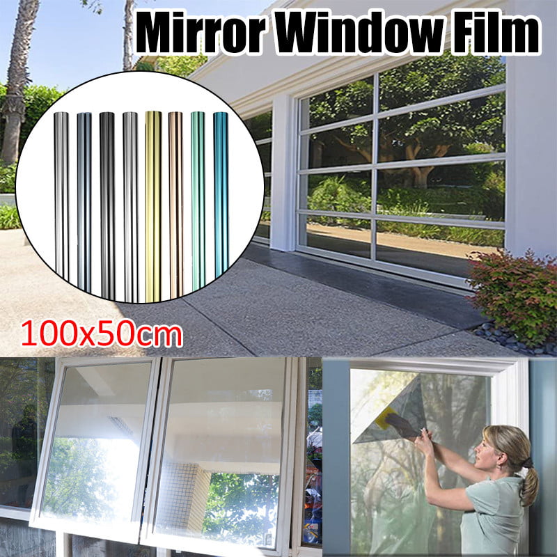 Reflective Window Film Home Privacy One Way Mirror Heat UV Static Cling No Glue 