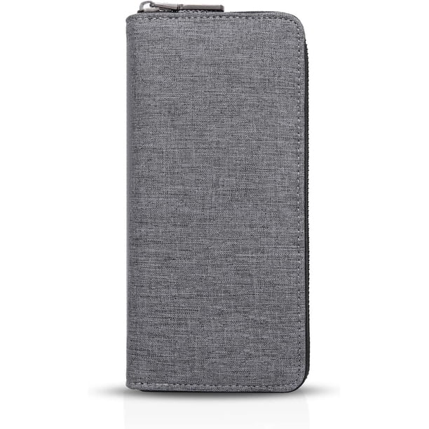 Monedero grande de moda para hombre, tarjetero, paquete de monedero, poliéster, gris L