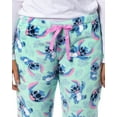 thumbnail image 3 of Disney Woman's Stitch Hibiscus Leaves Plush Fleece Pants Junior's Lounge Pajama Pants with Adjustable Elastic Waistband, 3 of 6