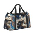 thumbnail image 2 of Rocae Exotic Blue Cat Print Hand Travel Bag Travel Duffel Bag and Fitness Bag, Women's Waterproof Weekend Tote, Men's Travel and Fitness Essentials, 2 of 7