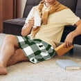 thumbnail image 5 of Sikiie Green White Lumberjack Plaid Mens Pajama Shorts, Lightweight Lounge Pant with Pockets Soft Sleep Pj Shorts for MenMedium, 5 of 6