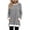 Gray, variant on Tqcoqu Women's Color Block Ribbed Knit Tunic Top,Crew Neck Long Sleeve Split Hem Casual Long Blouse with Side Pockets