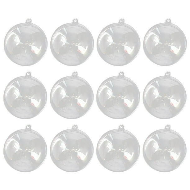 12 Uds. Bola de plástico transparente de 4cm, esfera hueca rellenable, adorno colgante de Navidad, decoración para fiesta y boda