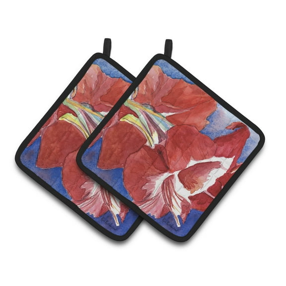 Flower - Amaryllis Pair of Pot Holders