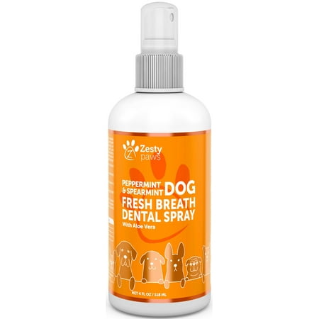 Zesty Paws Fresh Breath Dental Spray for Dogs, Mint & Aloe Vera, 4 (Best Dental Spray For Dogs)
