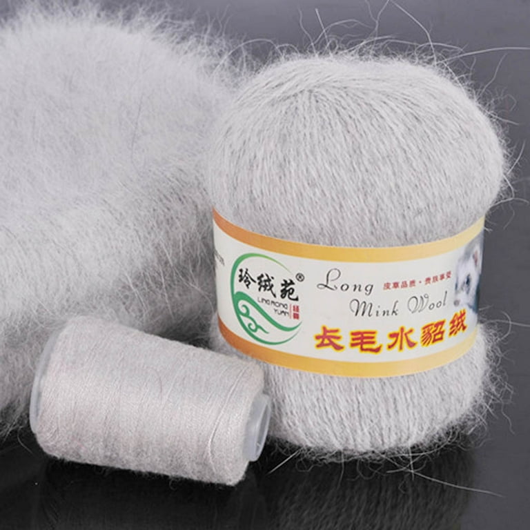 50 g Fine Quality Long Plush Yarn Soft Hand Knitting Thread For Sweater  Scarf Warm Home Sewing Supply Yarn For Cold Winter light gray 