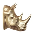 thumbnail image 2 of Hi-Line Gift Ltd 75642-B-GD Rhinoceros Head Wall Mount Art Gold Color, 2 of 5