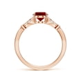 thumbnail image 2 of ANGARA Lab Grown 1.25 Ct Nature-Inspired Ruby Engagement Ring with Leaf Motifs for Women in 14K Rose Gold (Size-8x6mm) | July Birthstone, Anniversary, Jewelry Gift for Women | Lab-Grown Ruby Ring, 2 of 7