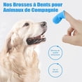 thumbnail image 5 of Azul, juego de 4 piezas - Cepillo de dientes para perros, cepillo de dientes para mascotas, cepillo de dientes de silicona de 360° para perros y gatos, con forma de dedo para limpiar lenguas y dientes, 5 of 5