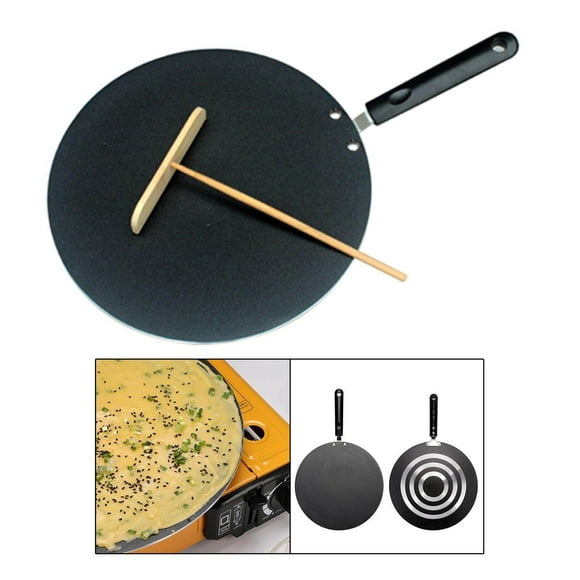 enqiretly 1Pcs Pancake Round Griddle Nonstick Crepe Maker Crepe Pan Pan for Spreader Crepe Pan BBQ Grill Home