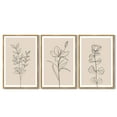 thumbnail image 3 of Vintage Floral Minimalist Wall Flower Wall Art Hanging Decor Bohemain Botanical Prints Artwork for Office Dining Room Hallway 24x36in Natural Framed, 3 of 8