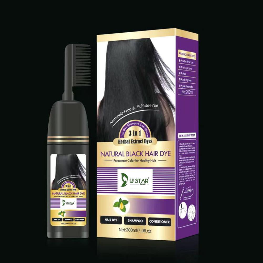 Ustar Hair Color Permanent Hair Dye Cream with Comb Applicator Ammonia-Free - Burgundy