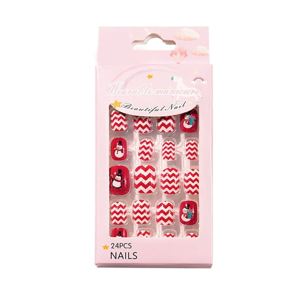 Patch Pack Patch A Wearable in Nail Christmas Uñas infantiles 24 unidades Uñas infantiles bonitas
