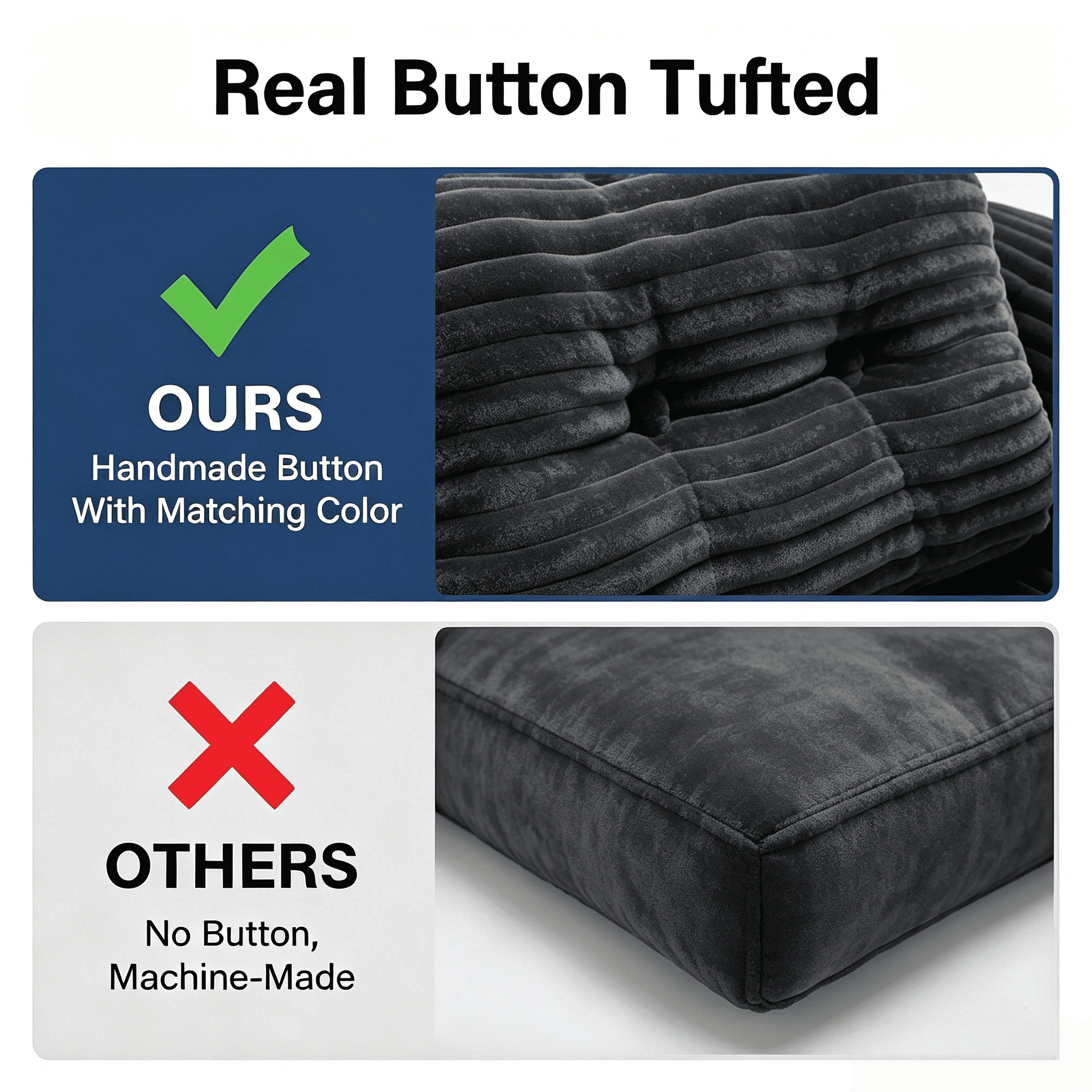 Howcool Corduroy Folding Sofa Bed,3 in 1 Convertible Sleeper Chair with Pillow & L-shaped Lumbar Pillow,Boneless Floor Sofa Couch Lounge Chair for Living Room Dorm,Dark Gray