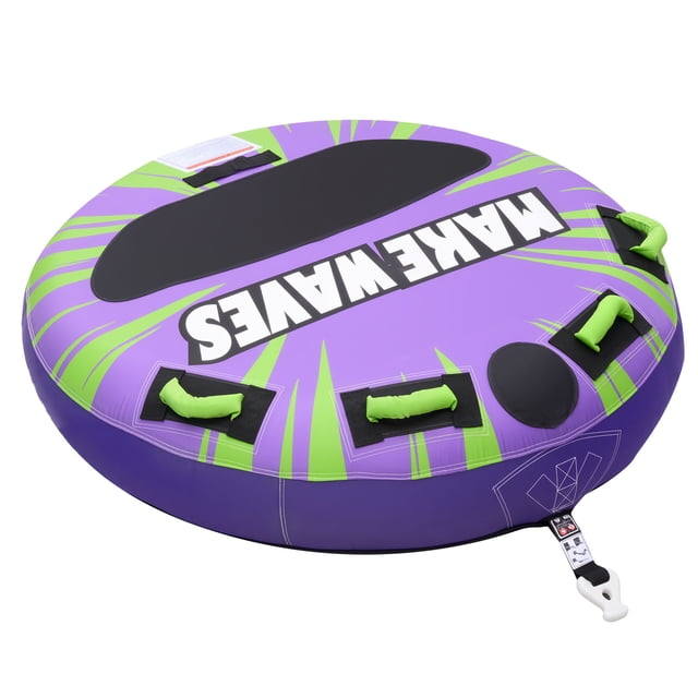 KFFKFF Towable Tubes for Boating, 2-Rider Inflatable Boat Tubes and Towables, 340lbs Capacity Water Sport Tube for Boat to Pull - with Anti-Slip Pad
