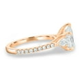 thumbnail image 5 of ESTE ORIGIN 3.00 Ct Moissanite Pear Trilogy Ring with Pavé Band in 10K Rose Gold for Women's, 5 of 8