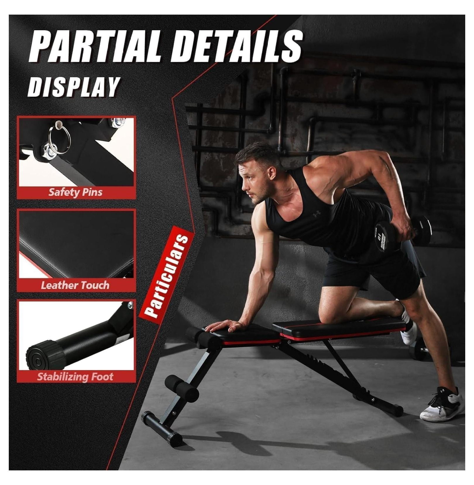 Weight Press, Adjustable Workout Benches for Home Gym Dumbbell Exercise, 880 LB Stable Incline Decline for Full Body Workout, 2 Sec Fast Folding Strength Training Sit up