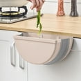 thumbnail image 2 of QTBIUQ Kitchen Hanging Folding Trash Can, Wastebasket Suitable For Bathroom Cabinet Door Toilet Garbage Can Beige, 2 of 6