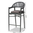 thumbnail image 4 of Home Square 3 Piece Rope and Metal Outdoor Bar Stool Set in Gray, 4 of 11