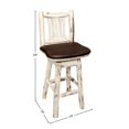 thumbnail image 2 of Montana Collection Barstool w/ Back & Swivel, Ready to Finish w/ Upholstered Seat, Saddle Pattern, 2 of 4