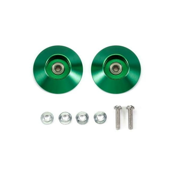 Tamiya TAM95609 HG 19 mm Tapered Aluminum Ball- Race Rollers, Ringless - Green